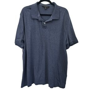😀 Banana Republic Luxe‎ Touch Performance Polo Shirt XXL Blue Mens Short Sleeve